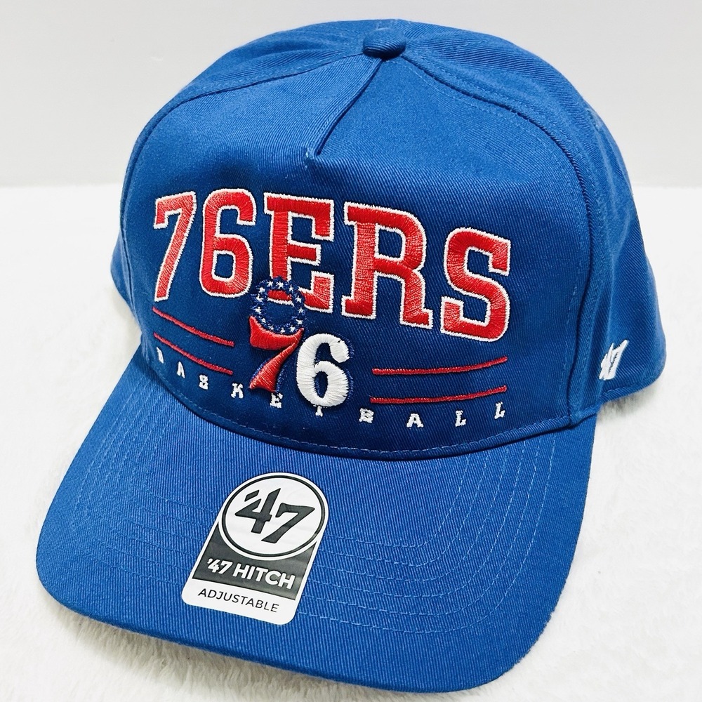 '47 Brand Philadelphia 76ers Roscoe A-Frame‎ Hitch Hat Cap Adjustable Blue NBA